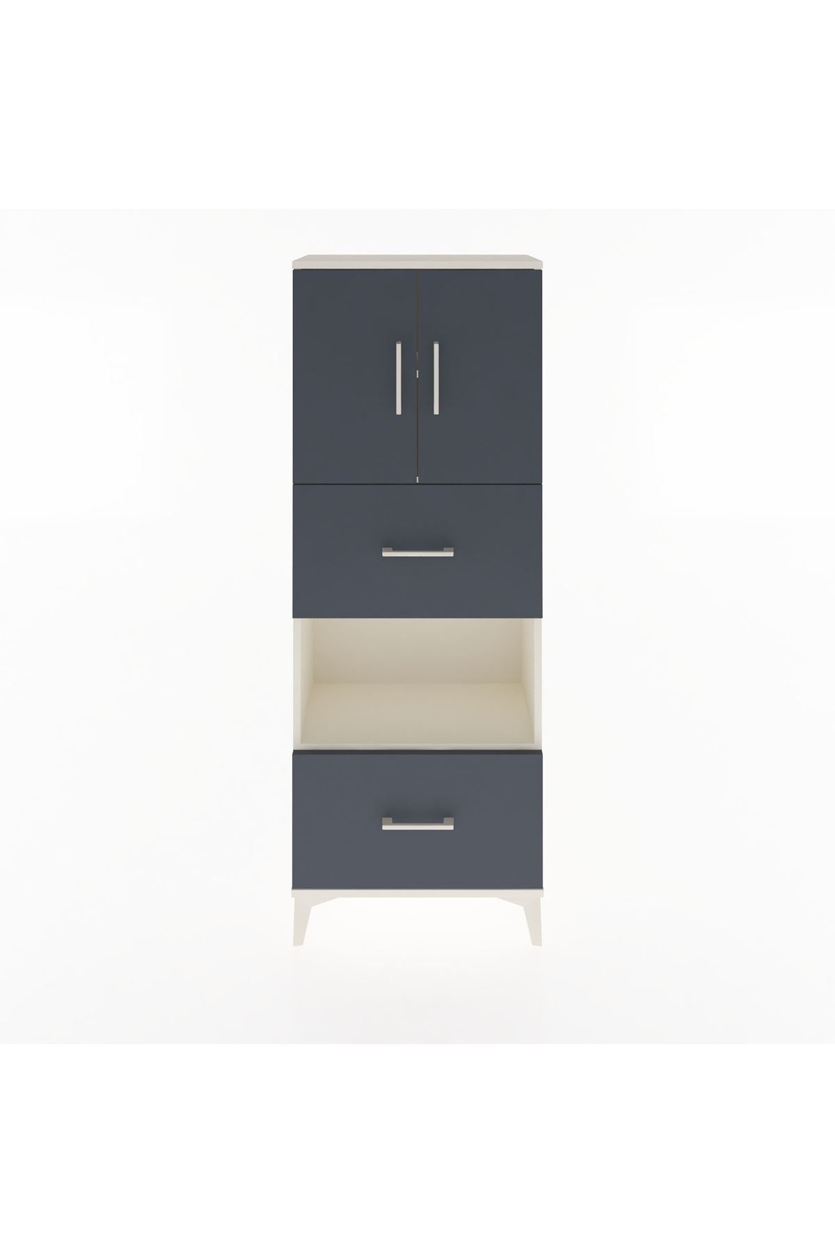 Arges Dolap 3 Raflı 2 Çekmeceli 2 Kapaklı 60x30x163 - S20M069V2A