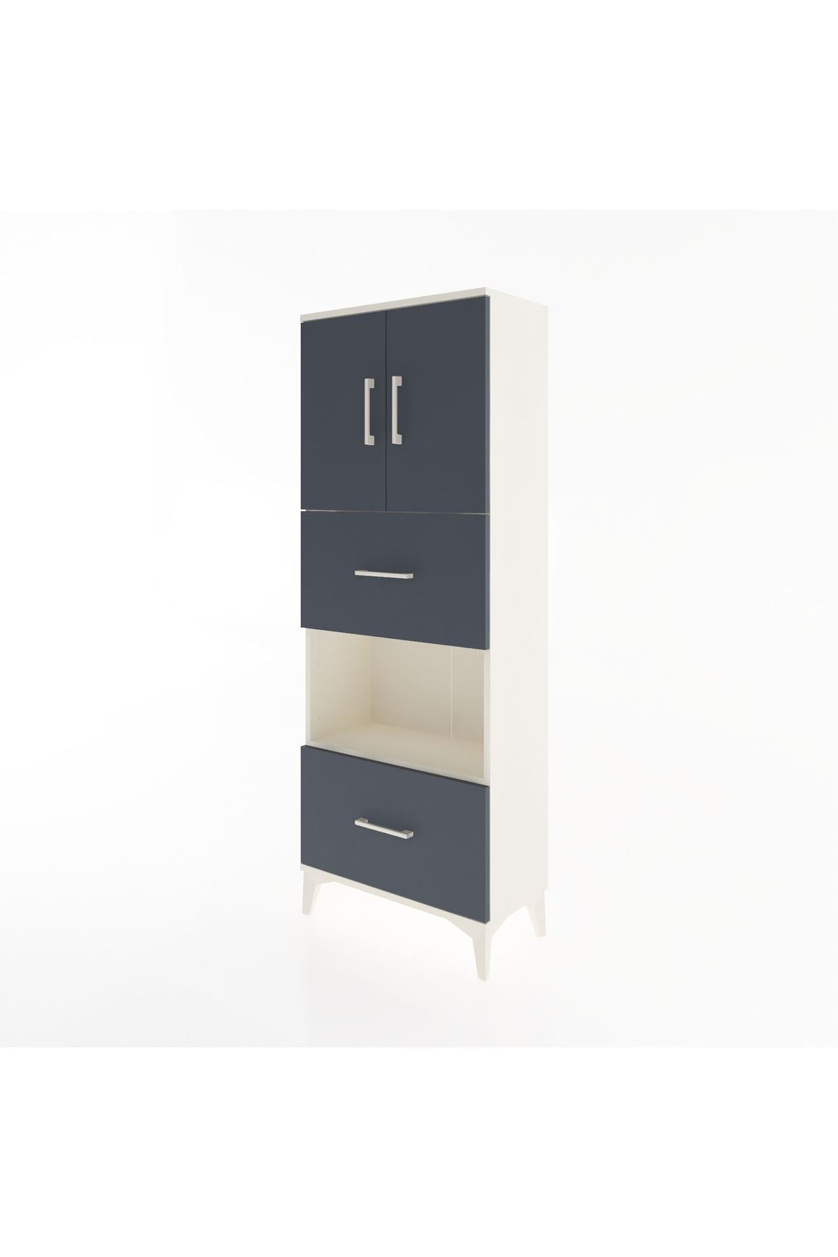 Arges Dolap 3 Raflı 2 Çekmeceli 2 Kapaklı 60x30x163 - S20M069V2A