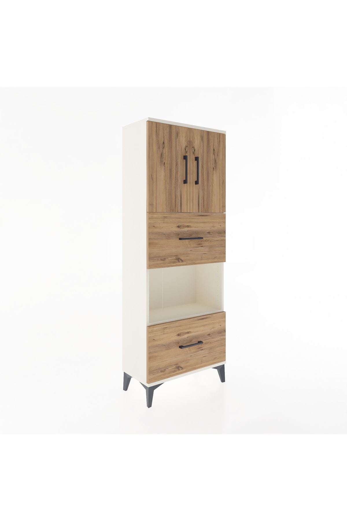 Arges Dolap 3 Raflı 2 Çekmeceli 2 Kapaklı 60x30x163 - S20M069V3A
