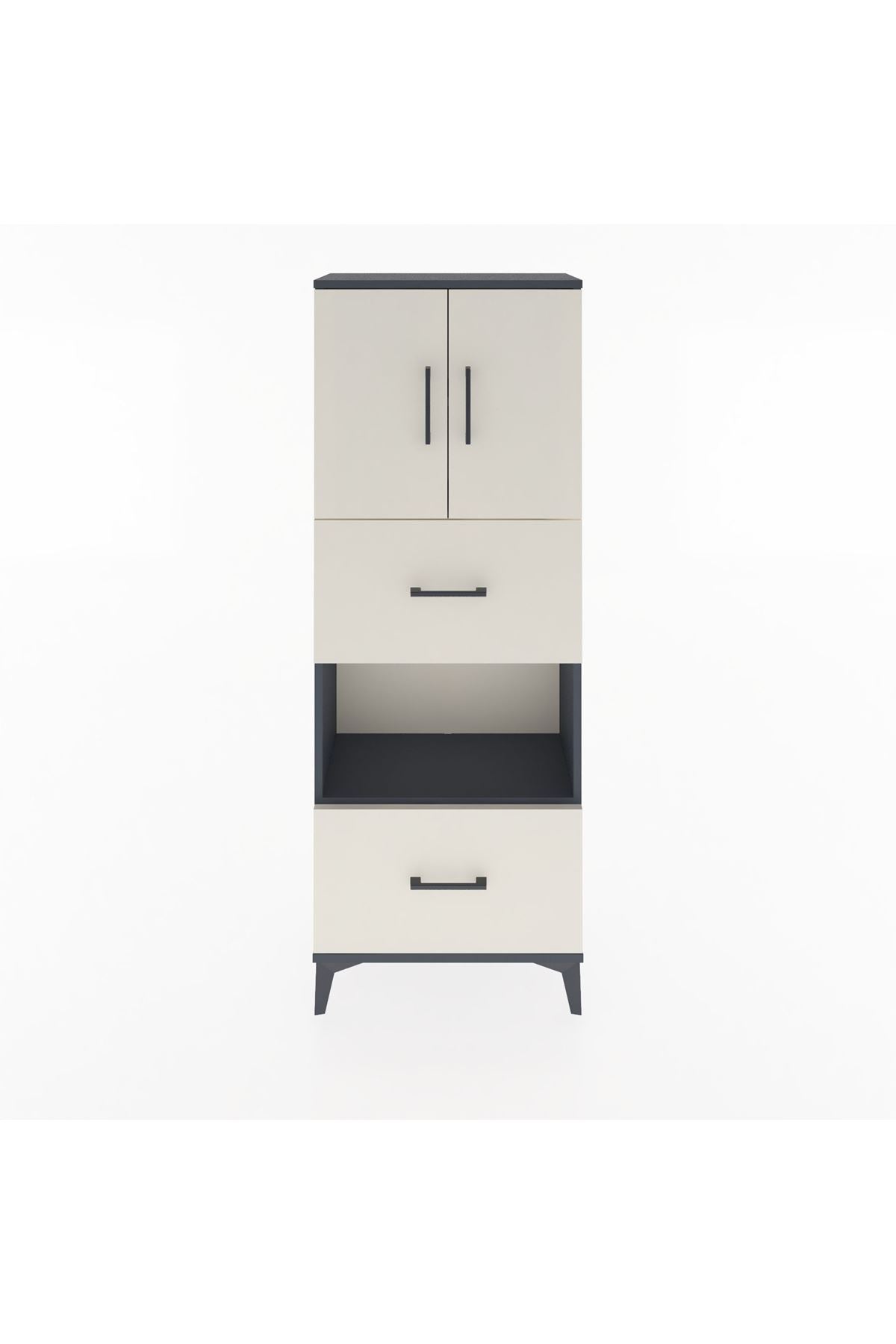 Arges Dolap 3 Raflı 2 Çekmeceli 2 Kapaklı 60x30x163 - S20M069V4A