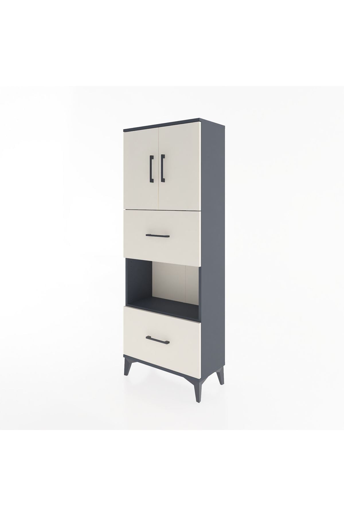 Arges Dolap 3 Raflı 2 Çekmeceli 2 Kapaklı 60x30x163 - S20M069V4A