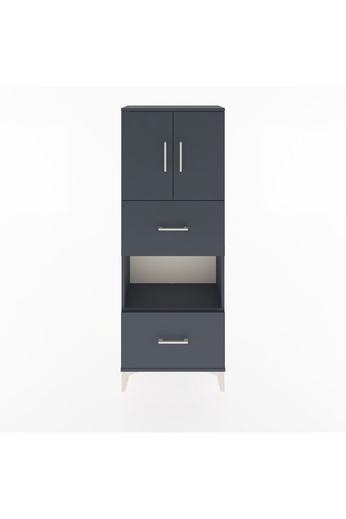 Arges Dolap 3 Raflı 2 Çekmeceli 2 Kapaklı 60x30x163 - S20M069V5A