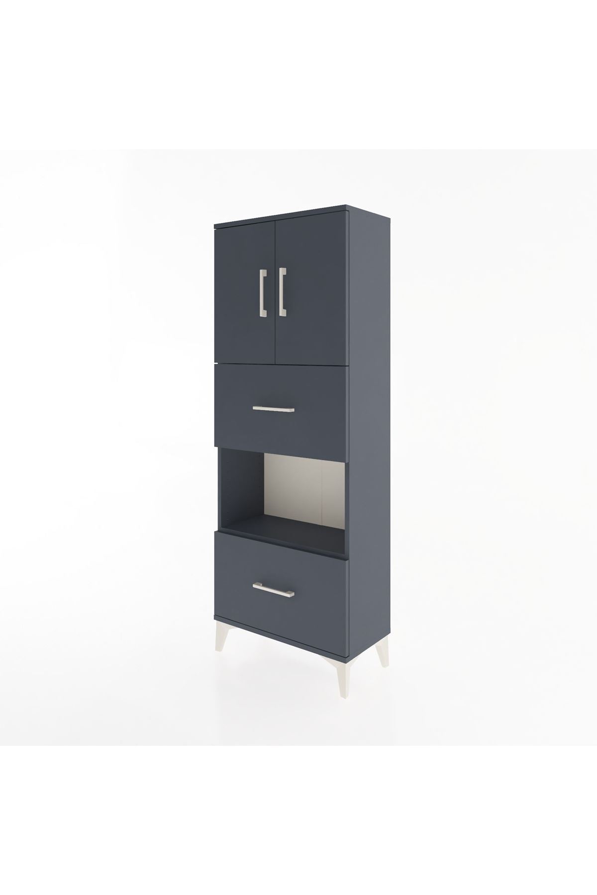 Arges Dolap 3 Raflı 2 Çekmeceli 2 Kapaklı 60x30x163 - S20M069V5A