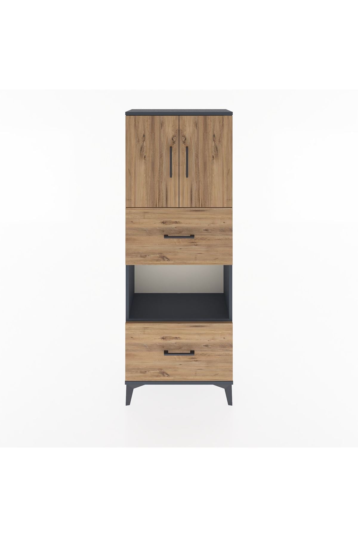 Arges Dolap 3 Raflı 2 Çekmeceli 2 Kapaklı 60x30x163 - S20M069V6A