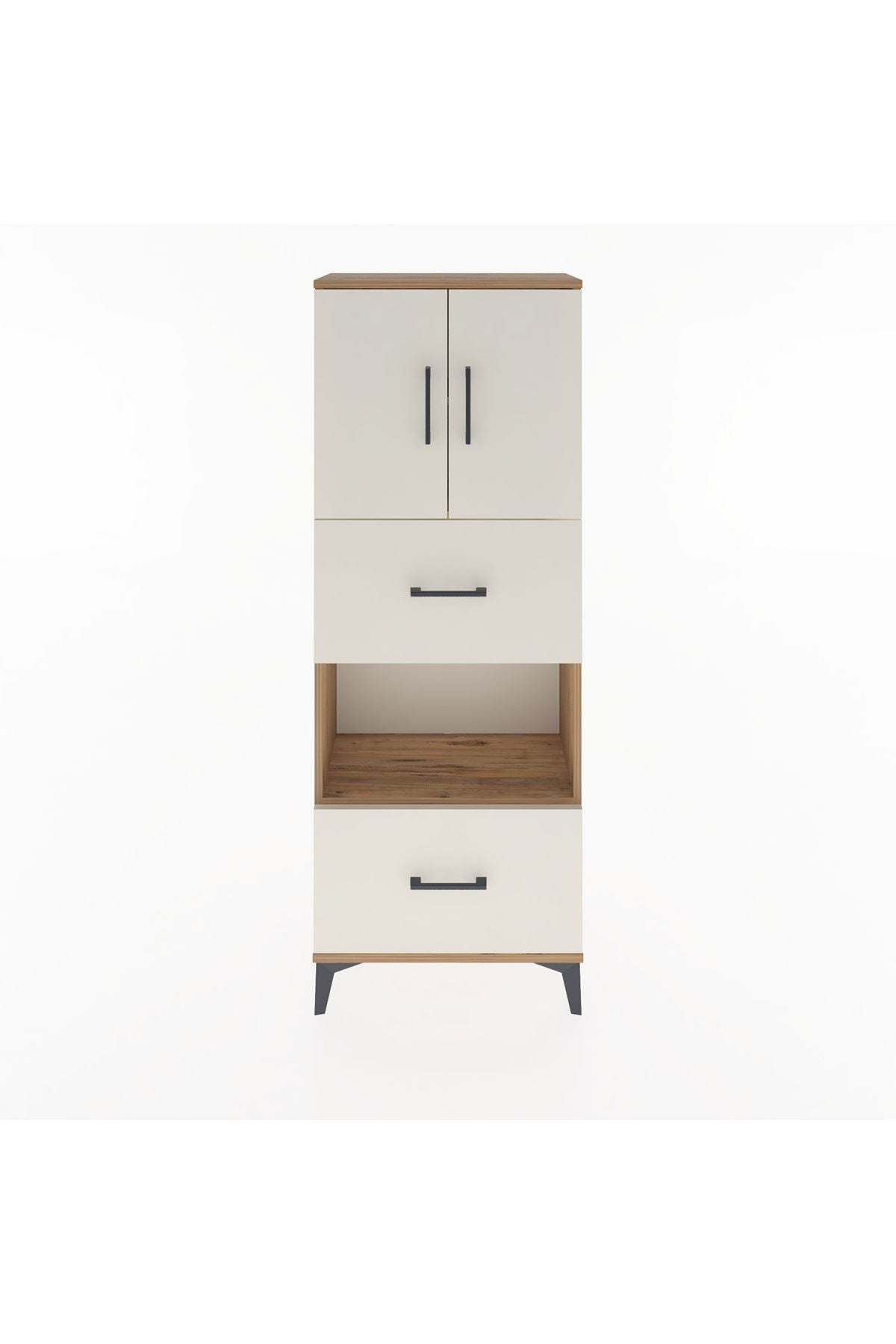 Arges Dolap 3 Raflı 2 Çekmeceli 2 Kapaklı 60x30x163 - S20M069V7A