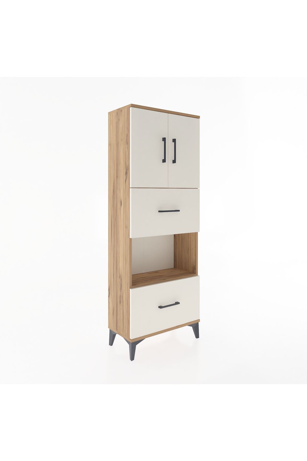 Arges Dolap 3 Raflı 2 Çekmeceli 2 Kapaklı 60x30x163 - S20M069V7A