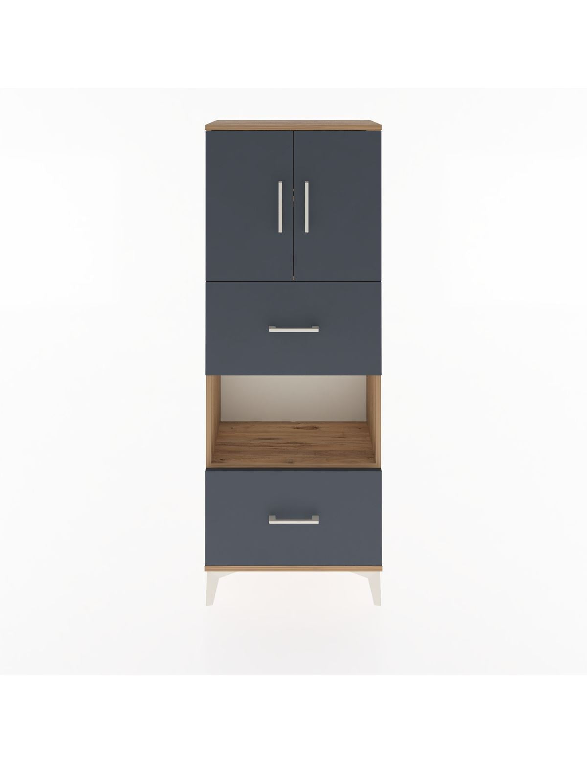 Arges Dolap 3 Raflı 2 Çekmeceli 2 Kapaklı 60x30x163 - S20M069V8A