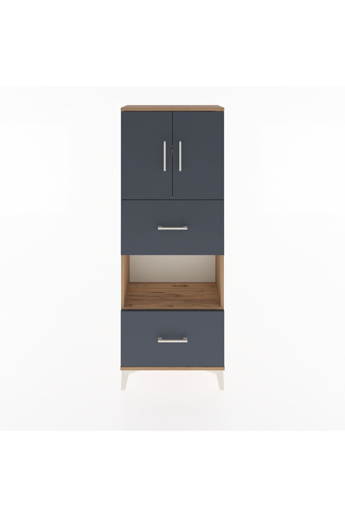 Arges Dolap 3 Raflı 2 Çekmeceli 2 Kapaklı 60x30x163 - S20M069V8A