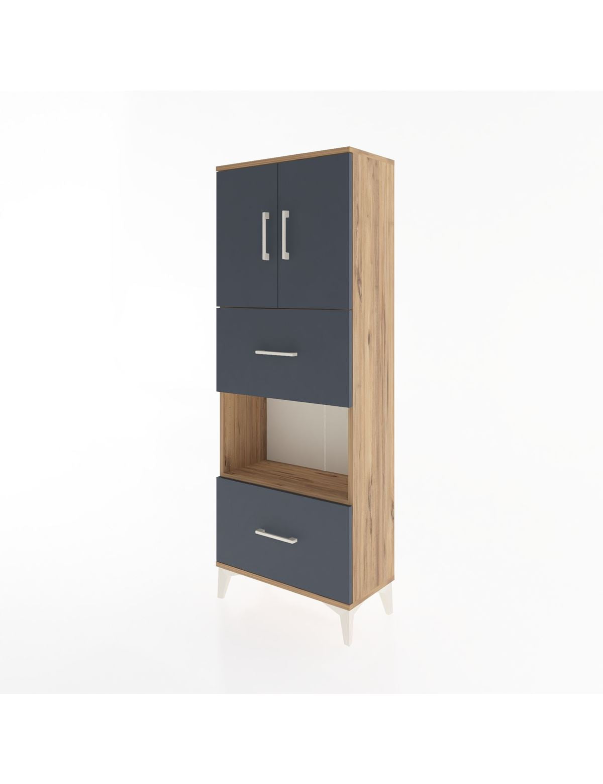 Arges Dolap 3 Raflı 2 Çekmeceli 2 Kapaklı 60x30x163 - S20M069V8A