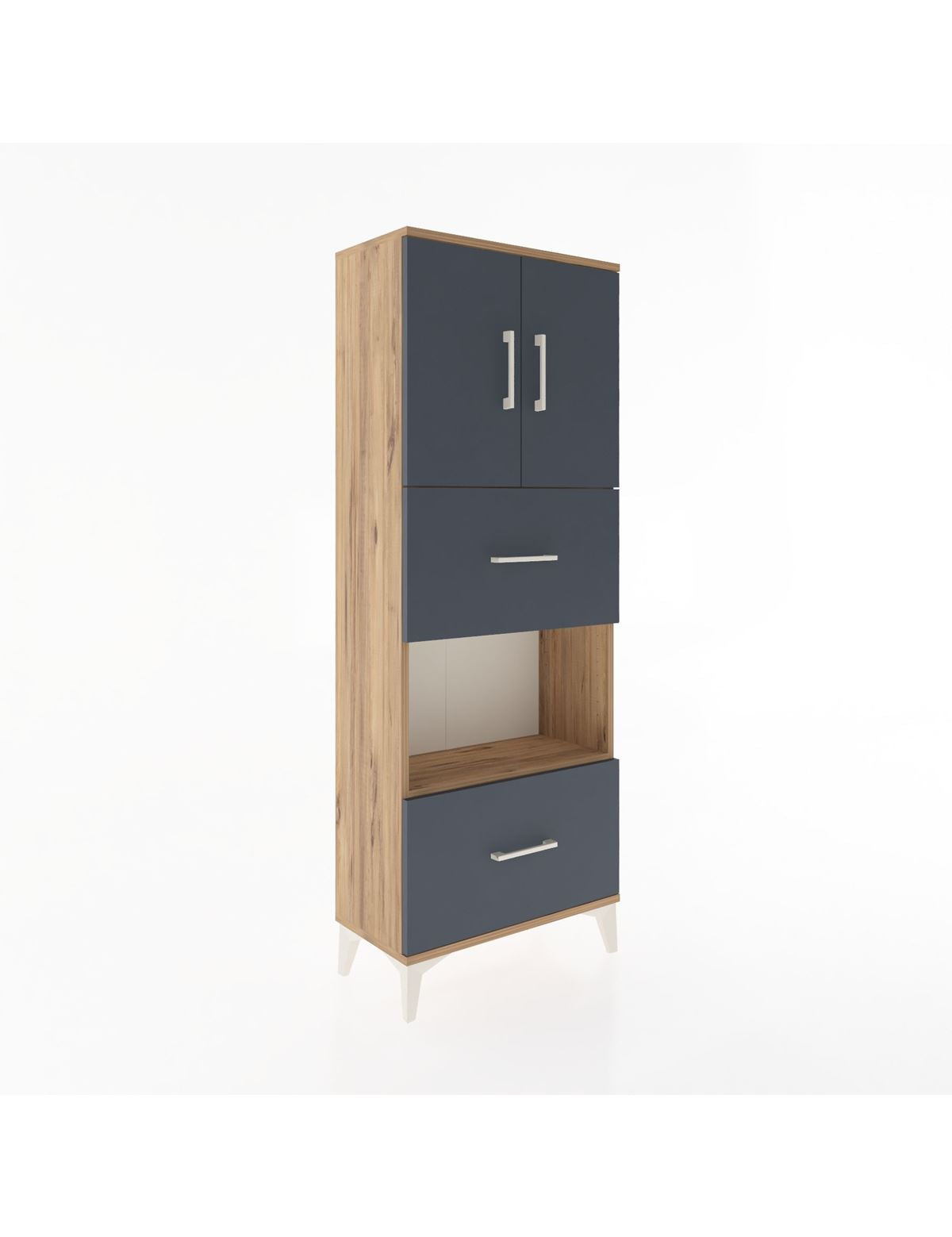 Arges Dolap 3 Raflı 2 Çekmeceli 2 Kapaklı 60x30x163 - S20M069V8A
