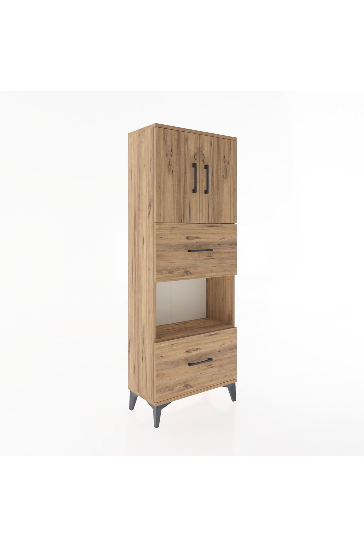 Arges Dolap 3 Raflı 2 Çekmeceli 2 Kapaklı 60x30x163 - S20M069V9A