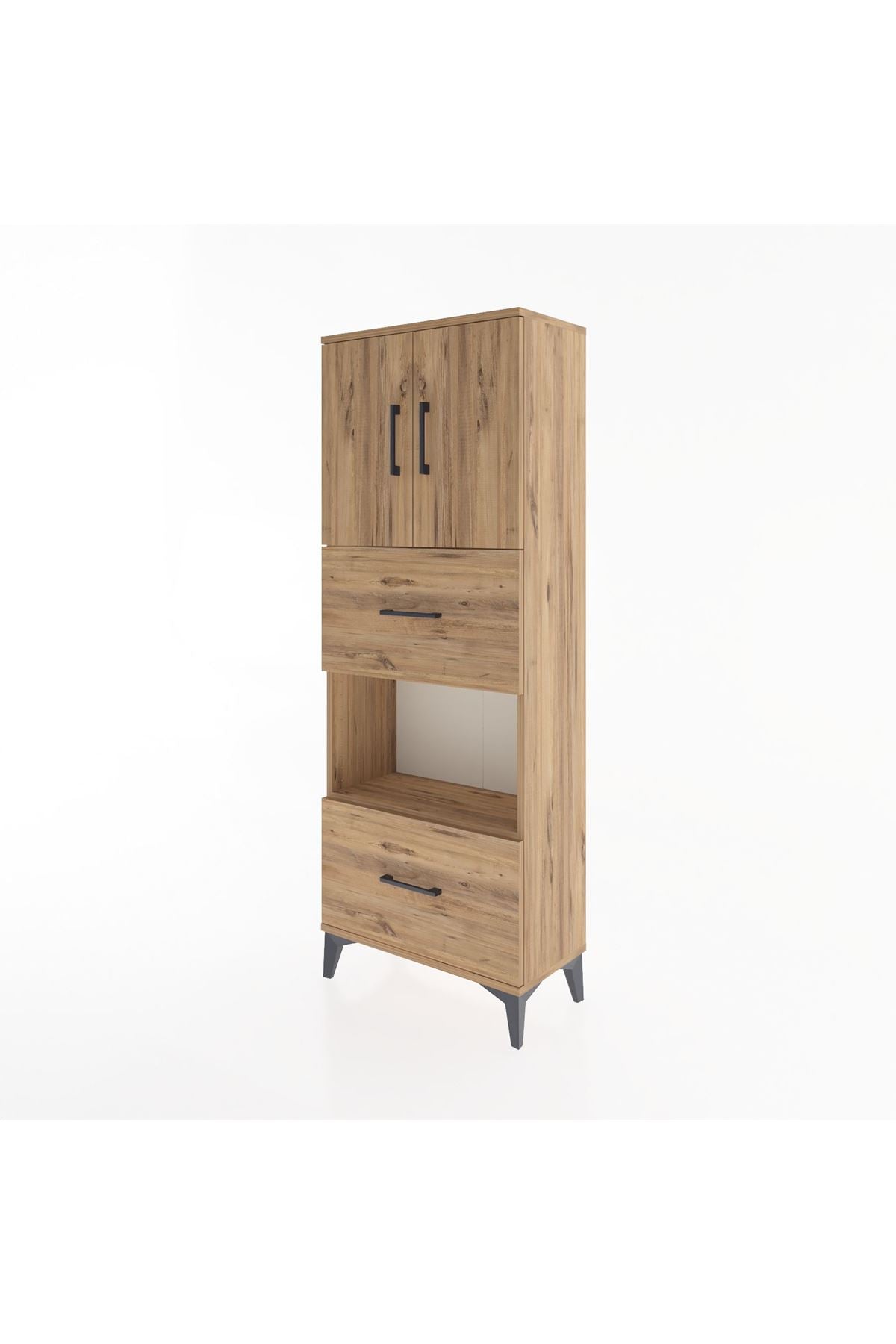 Arges Dolap 3 Raflı 2 Çekmeceli 2 Kapaklı 60x30x163 - S20M069V9A