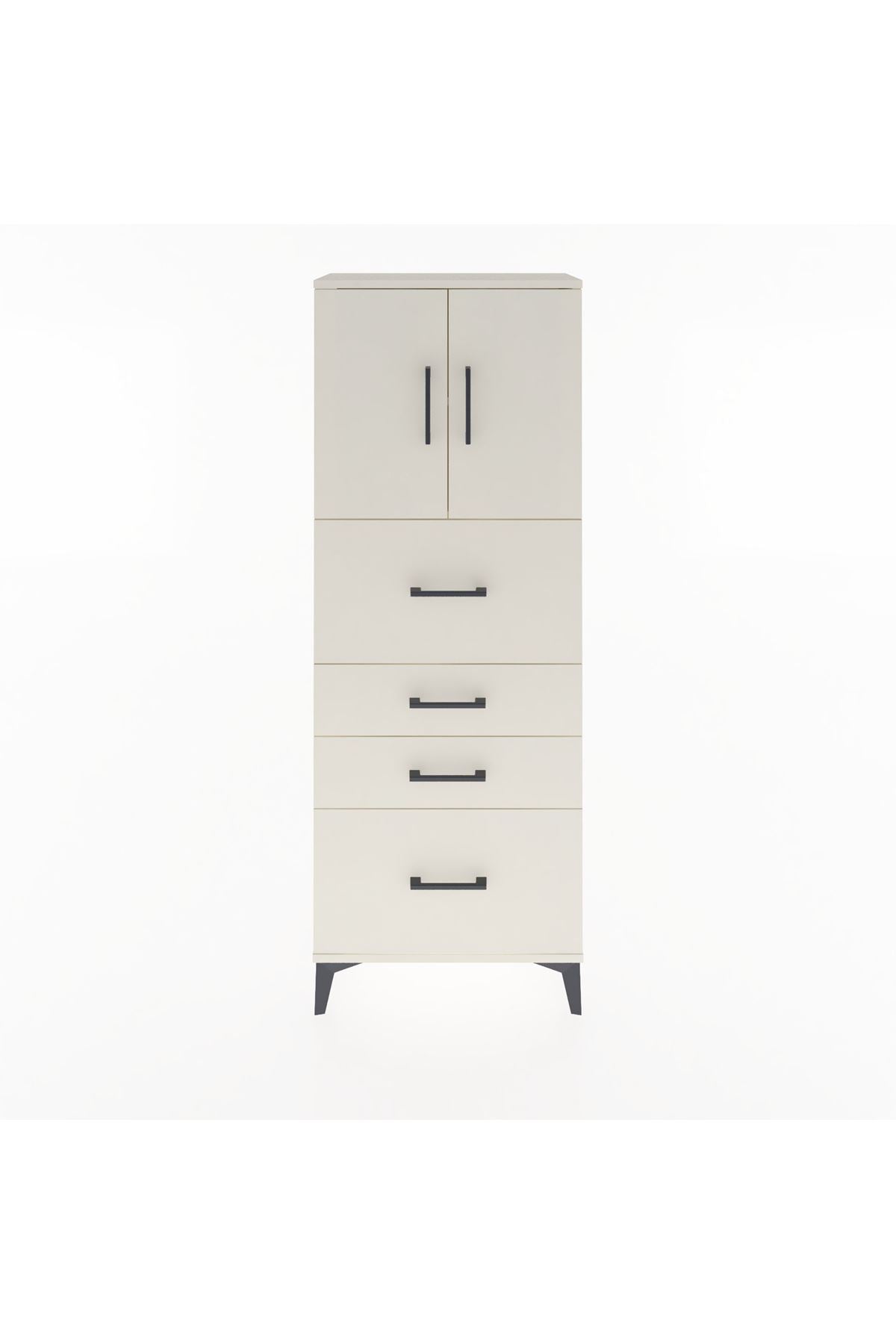 Arges Dolap 2 Raflı 4 Çekmeceli 2 Kapaklı 60x30x163 - S20M071V1A