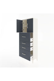 Arges Dolap 2 Raflı 4 Çekmeceli 2 Kapaklı 60x30x163 - S20M071V2A