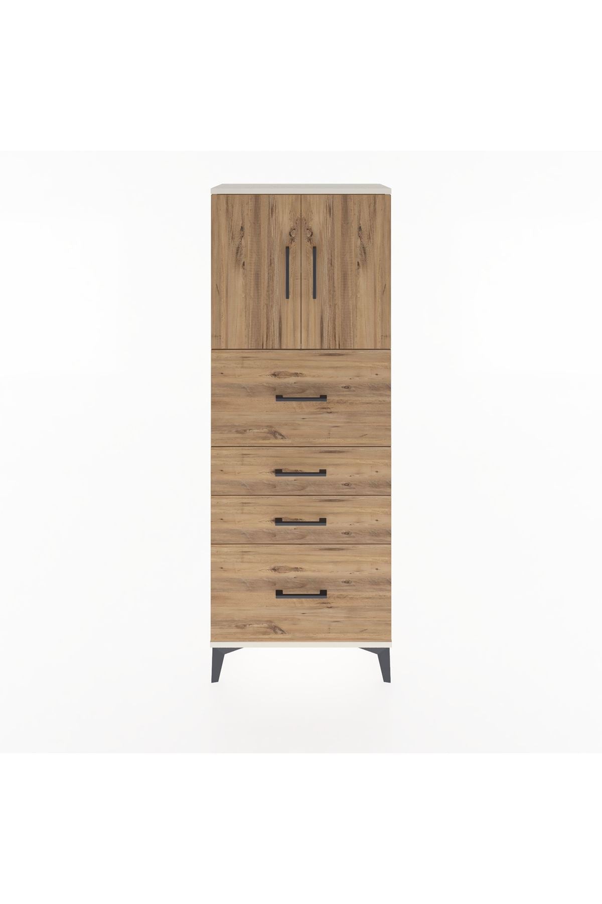 Arges Dolap 2 Raflı 4 Çekmeceli 2 Kapaklı 60x30x163 - S20M071V3A