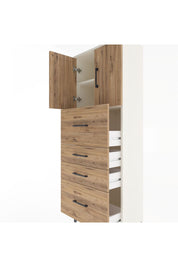 Arges Dolap 2 Raflı 4 Çekmeceli 2 Kapaklı 60x30x163 - S20M071V3A