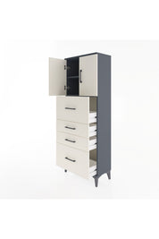 Arges Dolap 2 Raflı 4 Çekmeceli 2 Kapaklı 60x30x163 - S20M071V4A