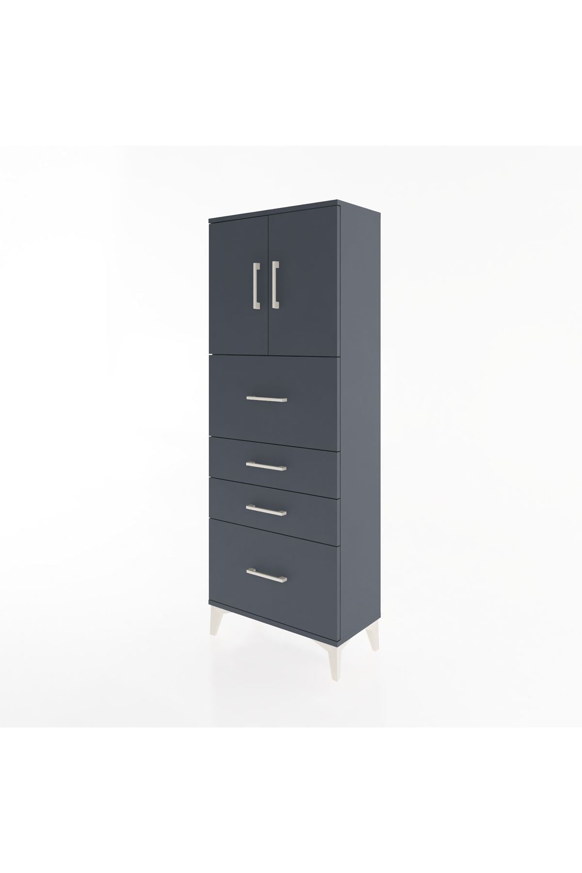Arges Dolap 2 Raflı 4 Çekmeceli 2 Kapaklı 60x30x163 - S20M071V5A