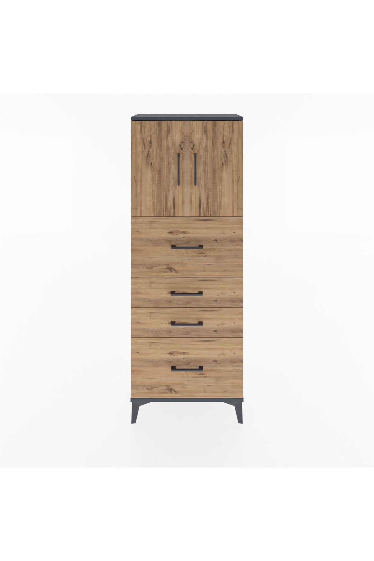 Arges Dolap 2 Raflı 4 Çekmeceli 2 Kapaklı 60x30x163 - S20M071V6A