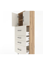 Arges Dolap 2 Raflı 4 Çekmeceli 2 Kapaklı 60x30x163 - S20M071V7A