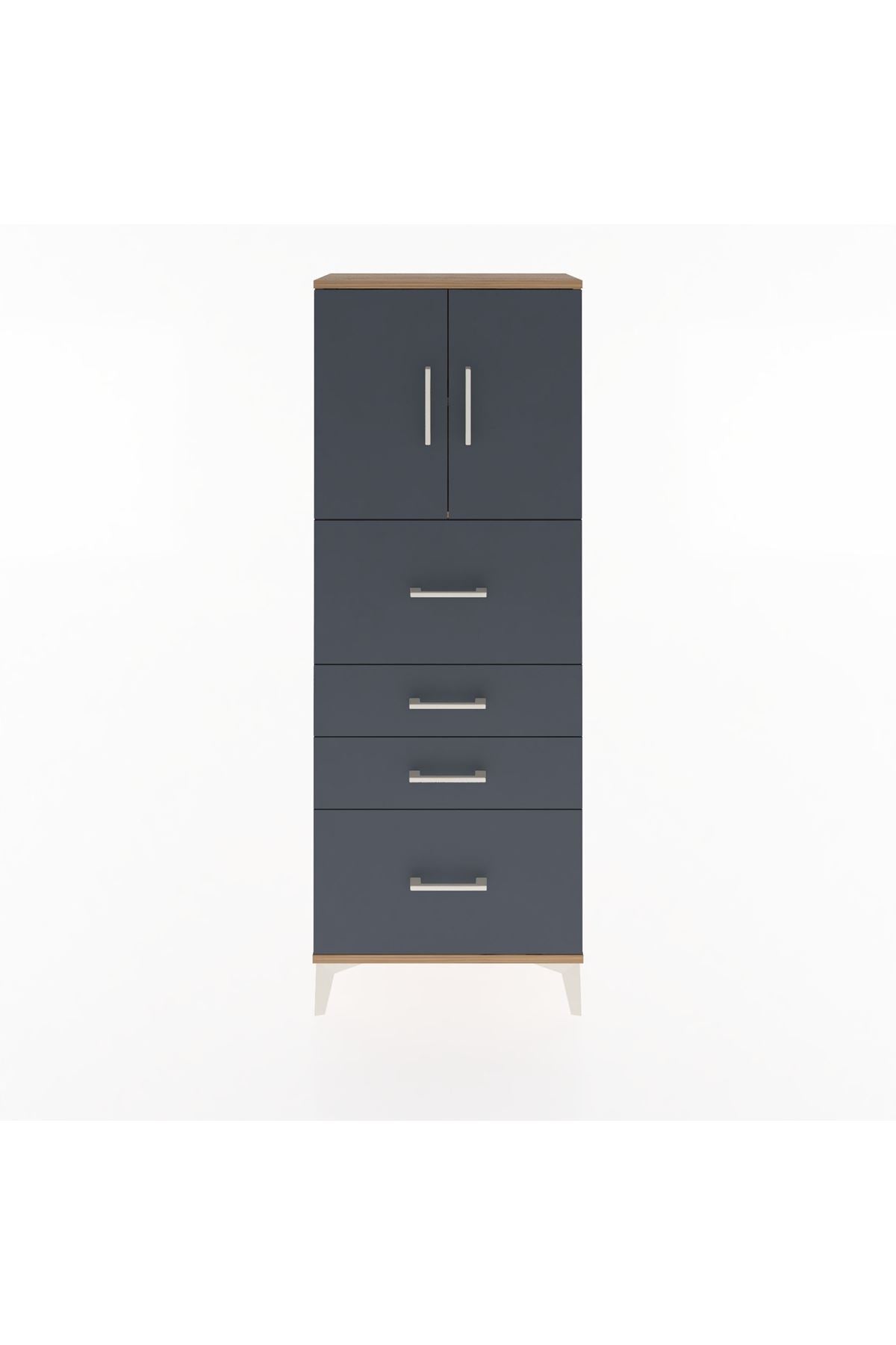 Arges Dolap 2 Raflı 4 Çekmeceli 2 Kapaklı 60x30x163 - S20M071V8A
