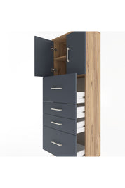 Arges Dolap 2 Raflı 4 Çekmeceli 2 Kapaklı 60x30x163 - S20M071V8A