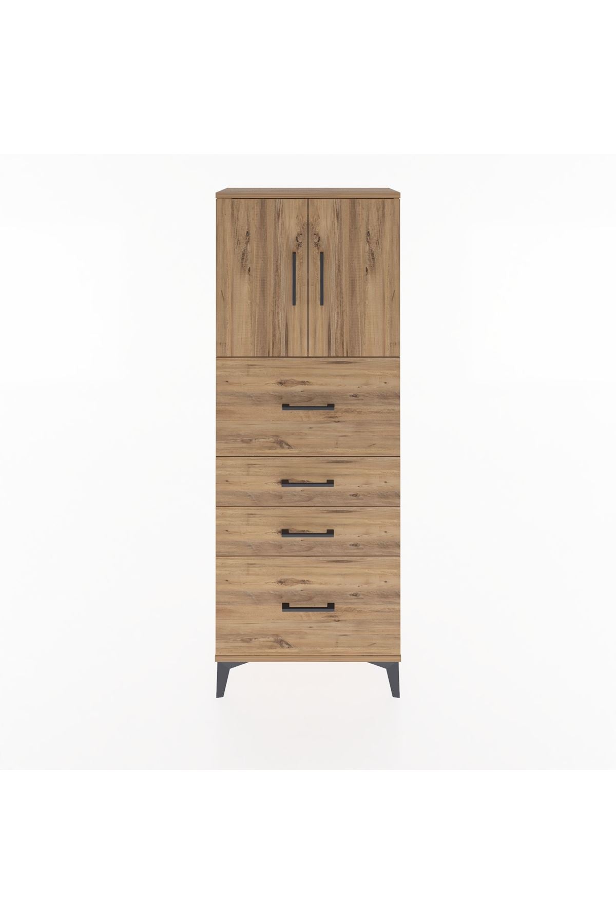 Arges Dolap 2 Raflı 4 Çekmeceli 2 Kapaklı 60x30x163 - S20M071V9A