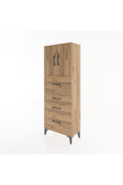 Arges Dolap 2 Raflı 4 Çekmeceli 2 Kapaklı 60x30x163 - S20M071V9A