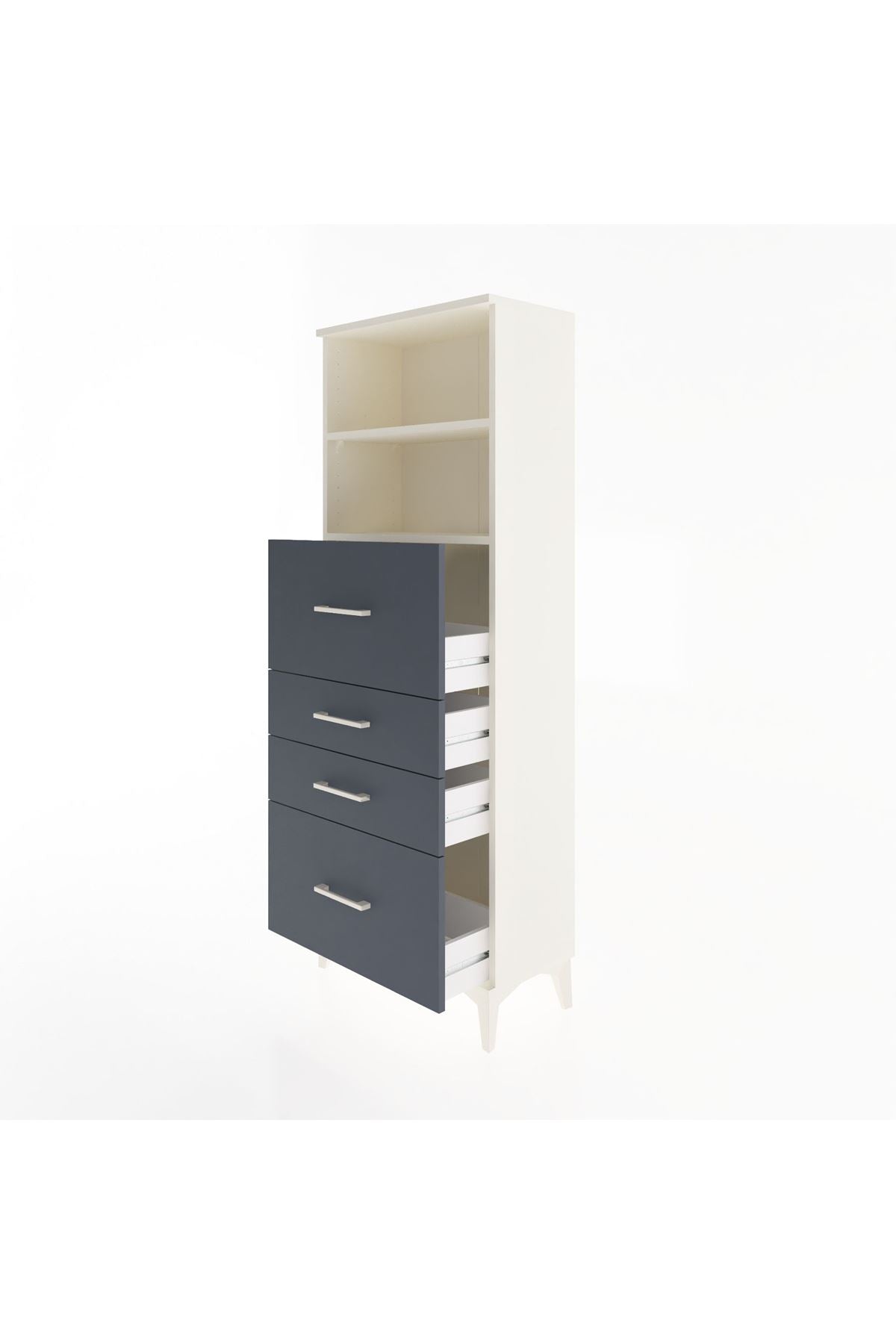 Arges Dolap 2 Raflı 4 Çekmeceli 60x30x163 - S20M072V2A
