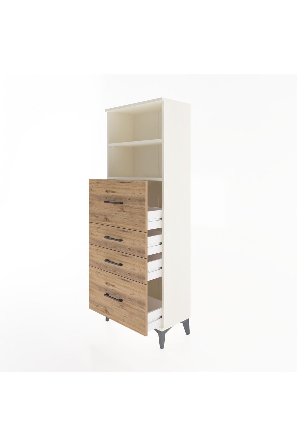 Arges Dolap 2 Raflı 4 Çekmeceli 60x30x163 - S20M072V3A