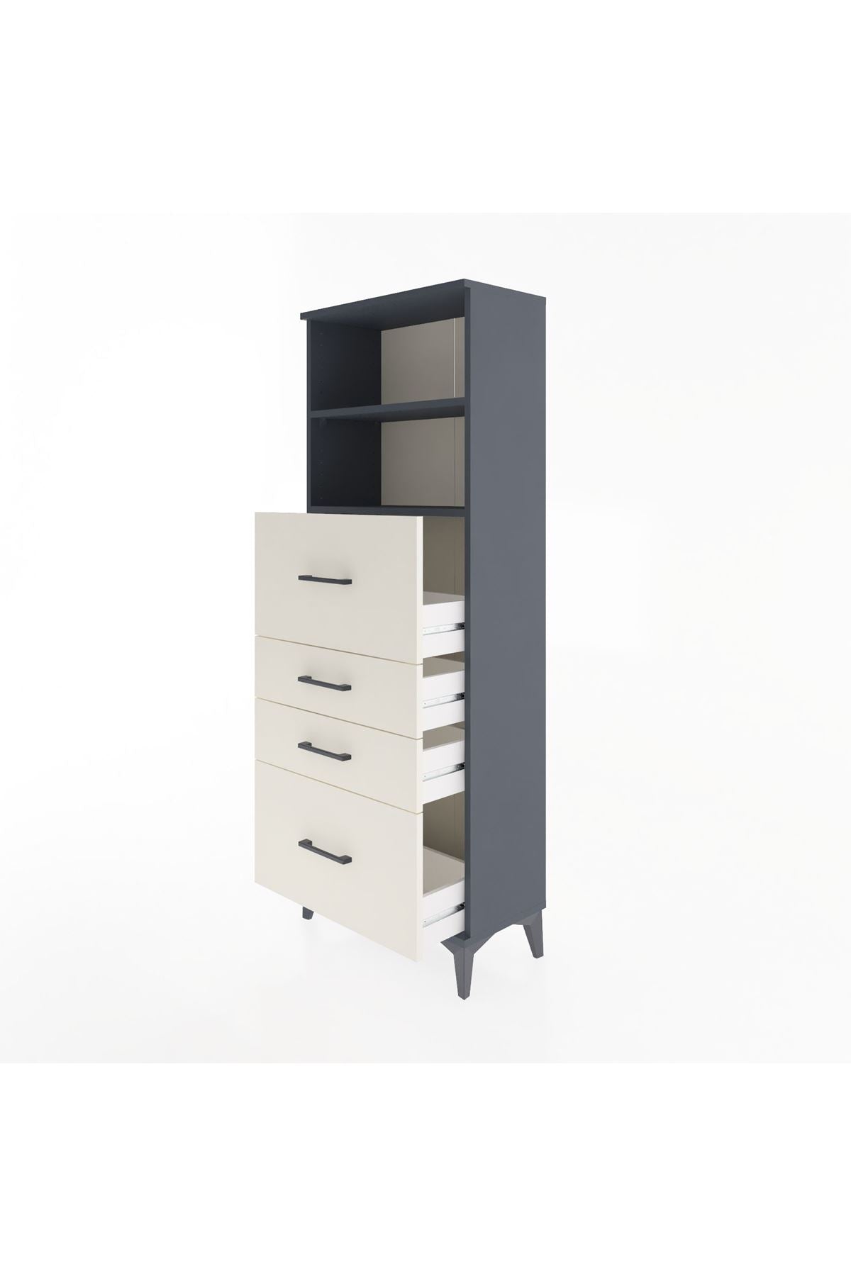 Arges Dolap 2 Raflı 4 Çekmeceli 60x30x163 - S20M072V4A