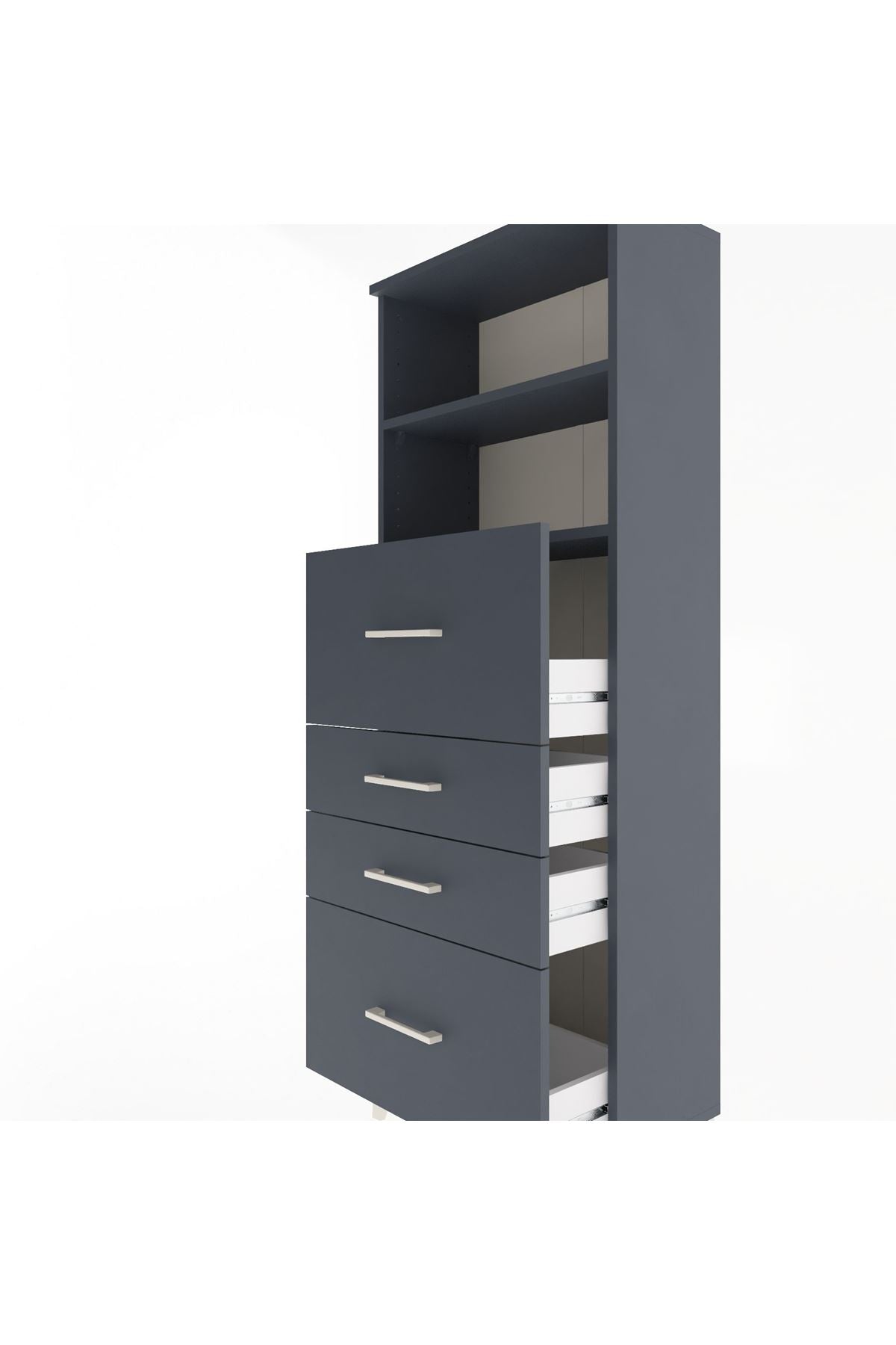 Arges Dolap 2 Raflı 4 Çekmeceli 60x30x163 - S20M072V5A