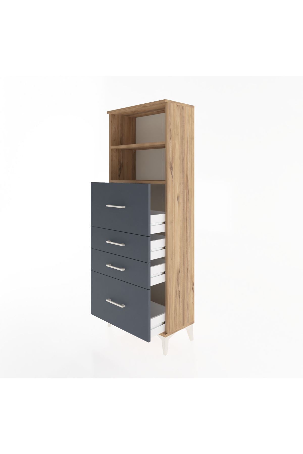 Arges Dolap 2 Raflı 4 Çekmeceli 60x30x163 - S20M072V8A