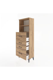 Arges Dolap 2 Raflı 4 Çekmeceli 60x30x163 - S20M072V9A