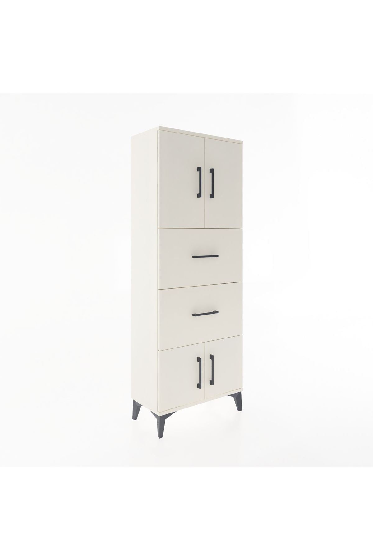Arges Dolap 2 Raflı 2 Çekmeceli 4 Kapaklı 60x30x163 - S20M073V1A