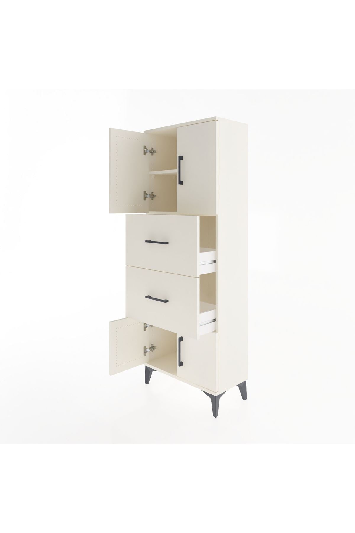 Arges Dolap 2 Raflı 2 Çekmeceli 4 Kapaklı 60x30x163 - S20M073V1A