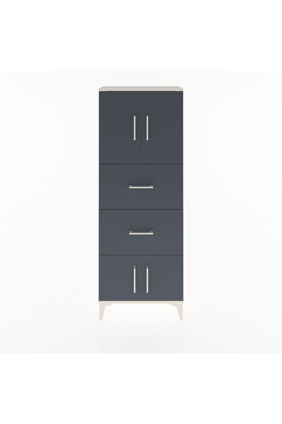 Arges Dolap 2 Raflı 2 Çekmeceli 4 Kapaklı 60x30x163 - S20M073V2A