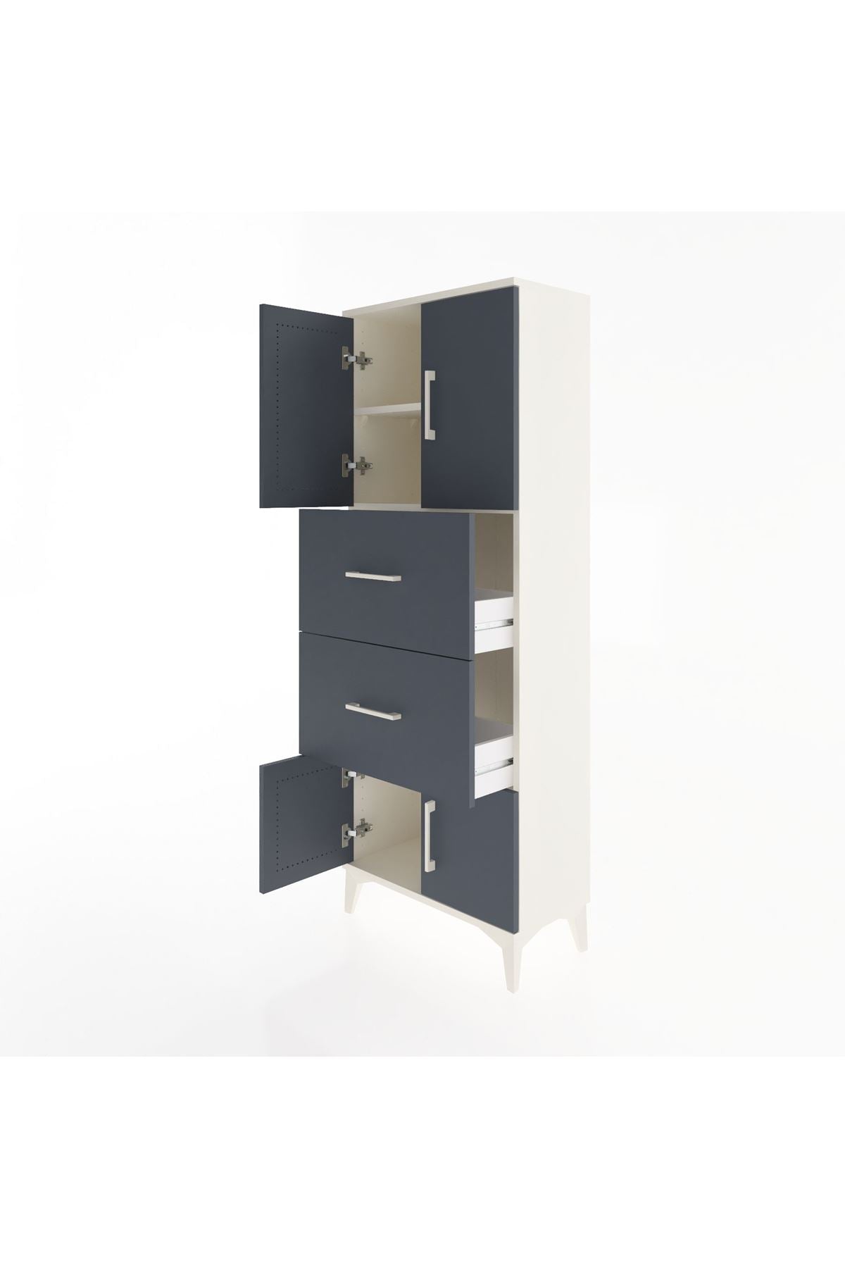 Arges Dolap 2 Raflı 2 Çekmeceli 4 Kapaklı 60x30x163 - S20M073V2A