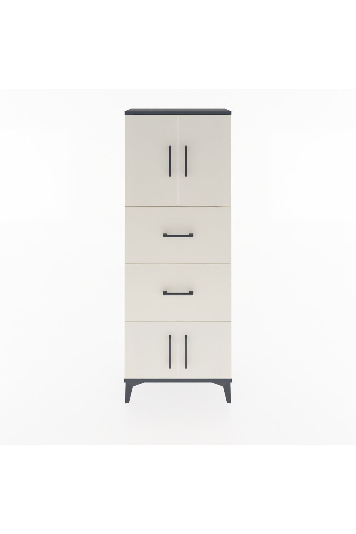 Arges Dolap 2 Raflı 2 Çekmeceli 4 Kapaklı 60x30x163 - S20M073V4A