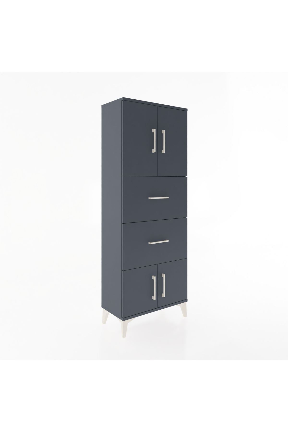 Arges Dolap 2 Raflı 2 Çekmeceli 4 Kapaklı 60x30x163 - S20M073V5A