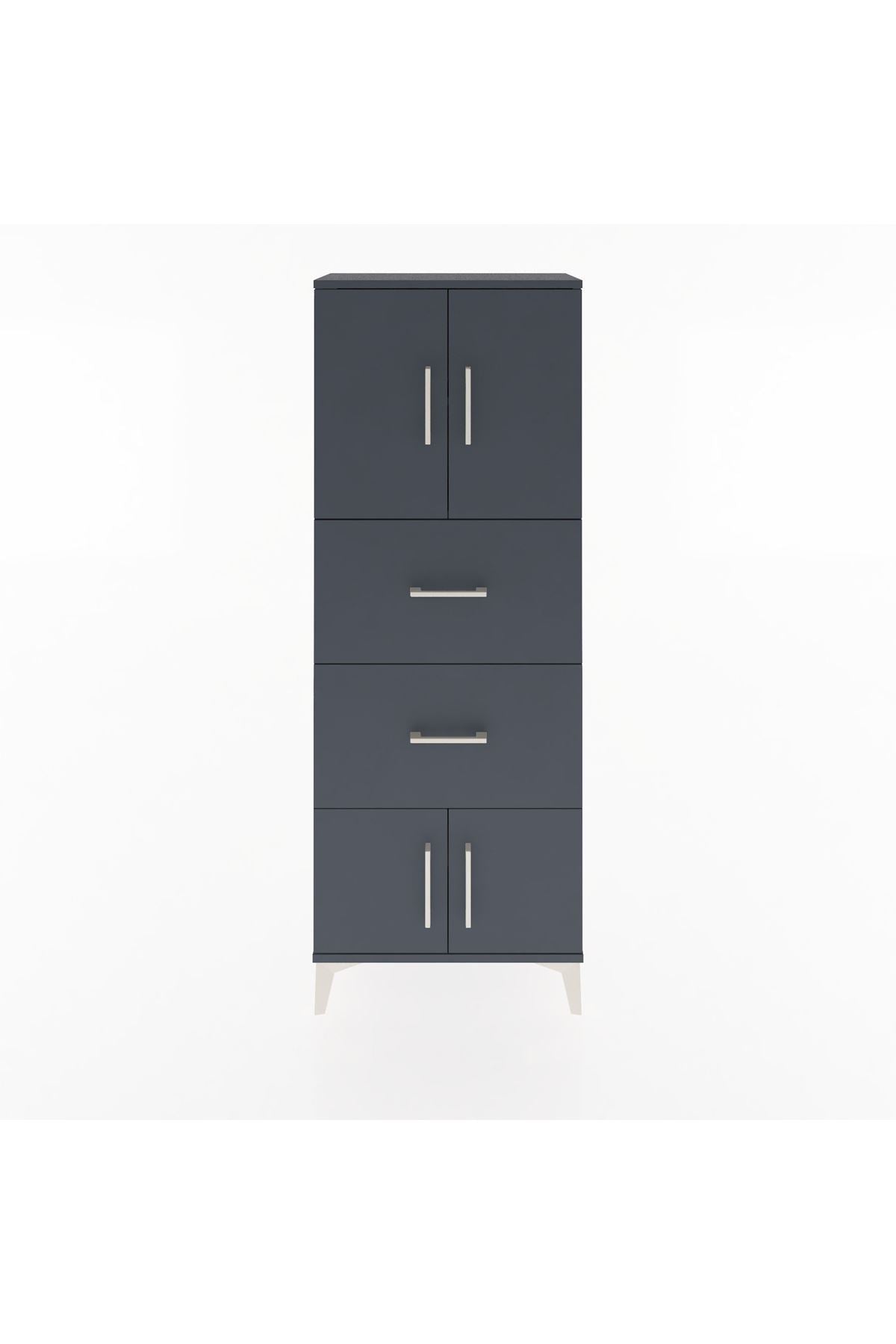 Arges Dolap 2 Raflı 2 Çekmeceli 4 Kapaklı 60x30x163 - S20M073V5A