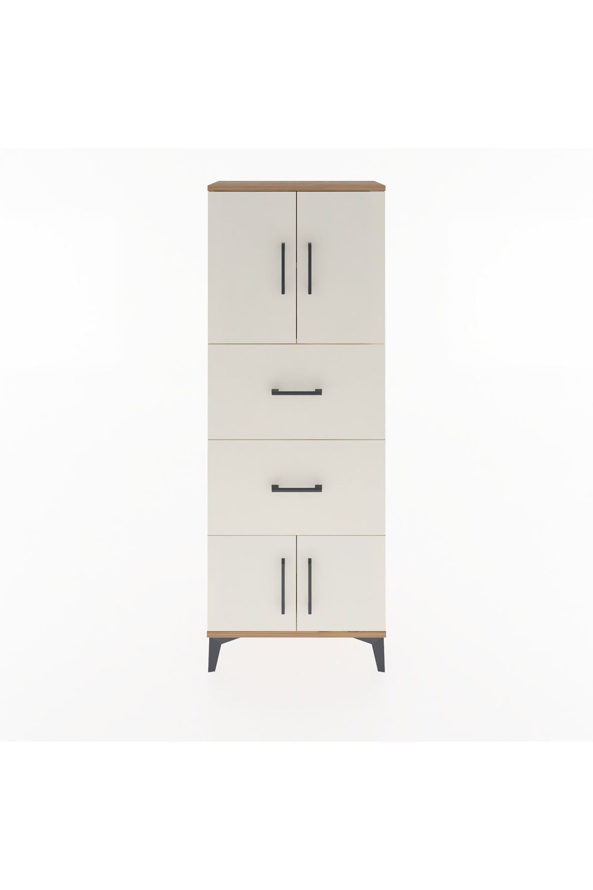 Arges Dolap 2 Raflı 2 Çekmeceli 4 Kapaklı 60x30x163 - S20M073V7A