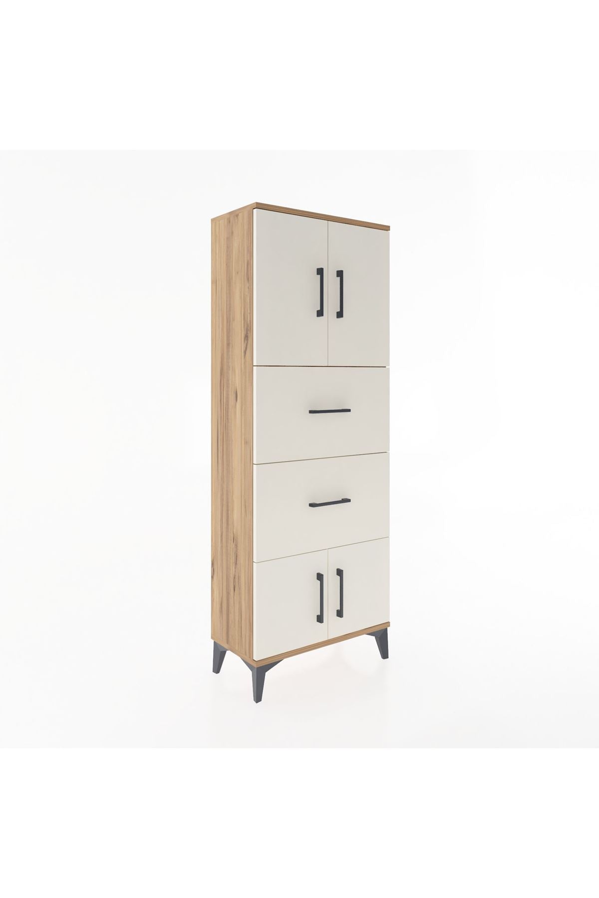 Arges Dolap 2 Raflı 2 Çekmeceli 4 Kapaklı 60x30x163 - S20M073V7A