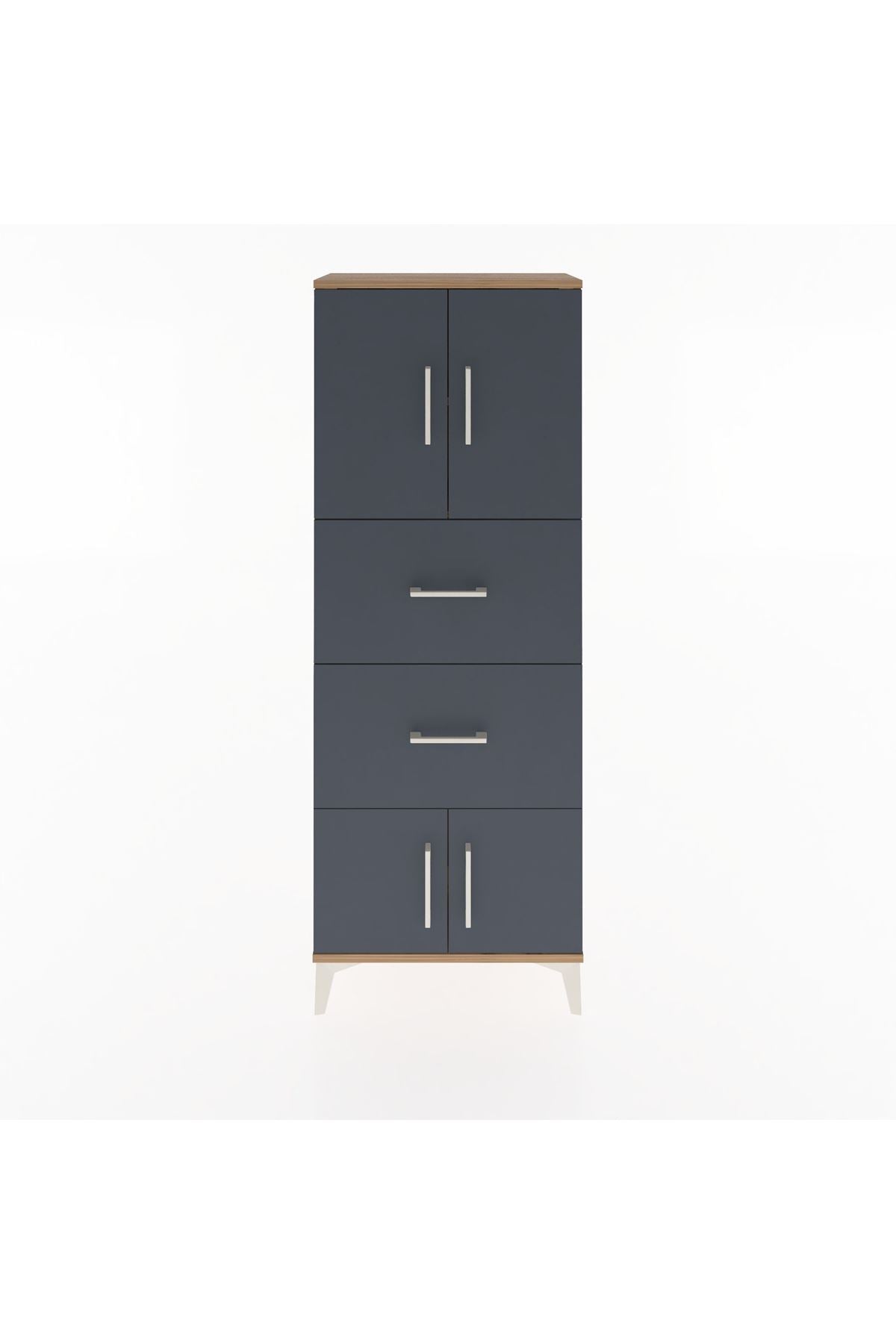 Arges Dolap 2 Raflı 2 Çekmeceli 4 Kapaklı 60x30x163 - S20M073V8A
