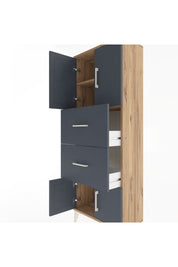 Arges Dolap 2 Raflı 2 Çekmeceli 4 Kapaklı 60x30x163 - S20M073V8A