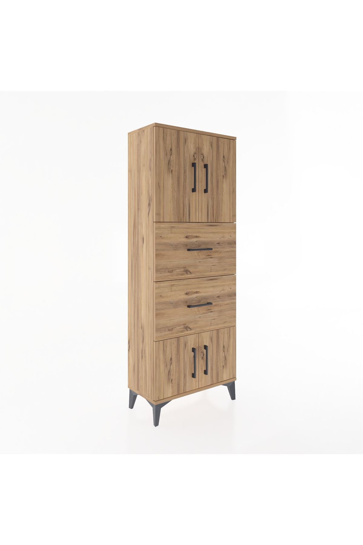 Arges Dolap 2 Raflı 2 Çekmeceli 4 Kapaklı 60x30x163 - S20M073V9A