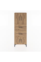 Arges Dolap 2 Raflı 2 Çekmeceli 4 Kapaklı 60x30x163