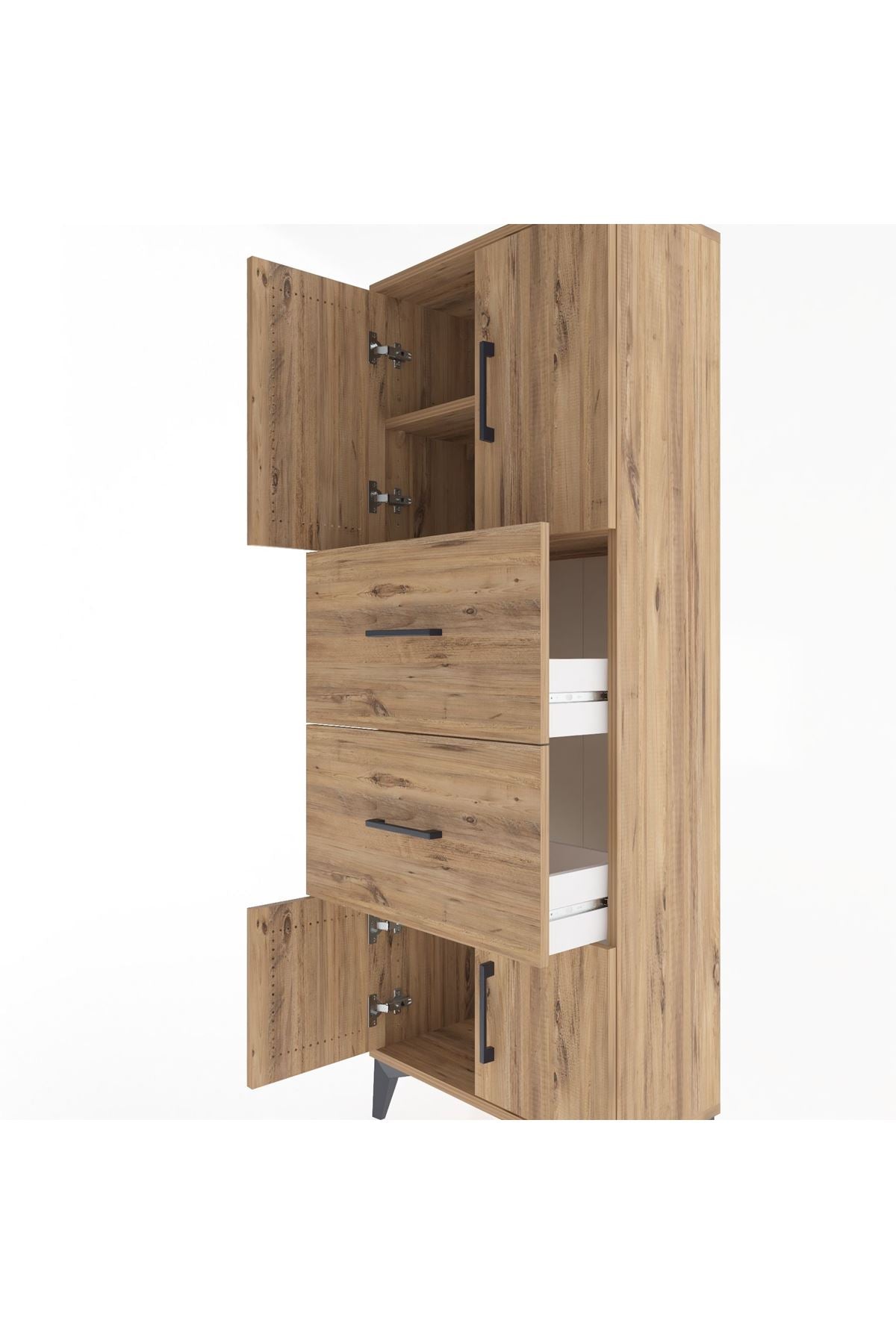 Arges Dolap 2 Raflı 2 Çekmeceli 4 Kapaklı 60x30x163 - S20M073V9A