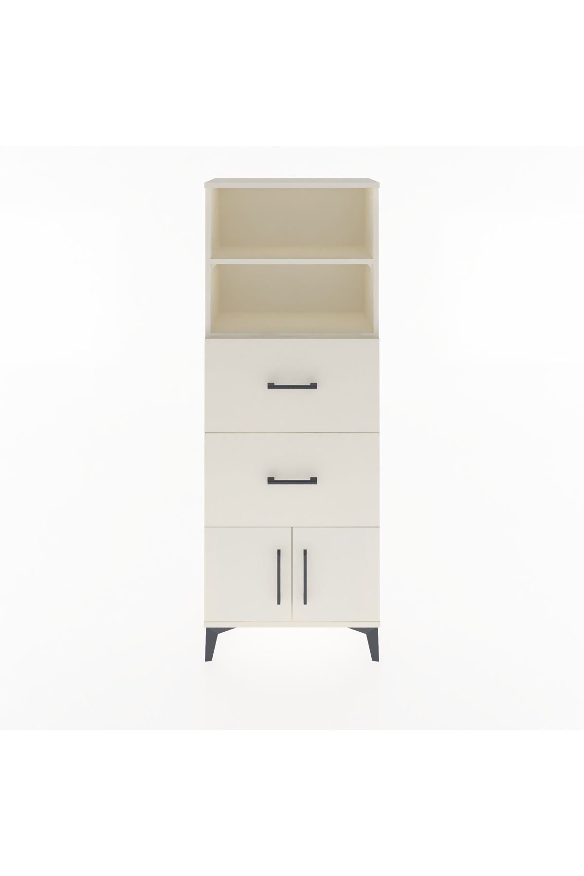 Arges Dolap 2 Raflı 2 Çekmeceli 2 Kapaklı 60x30x163 - S20M074V1A