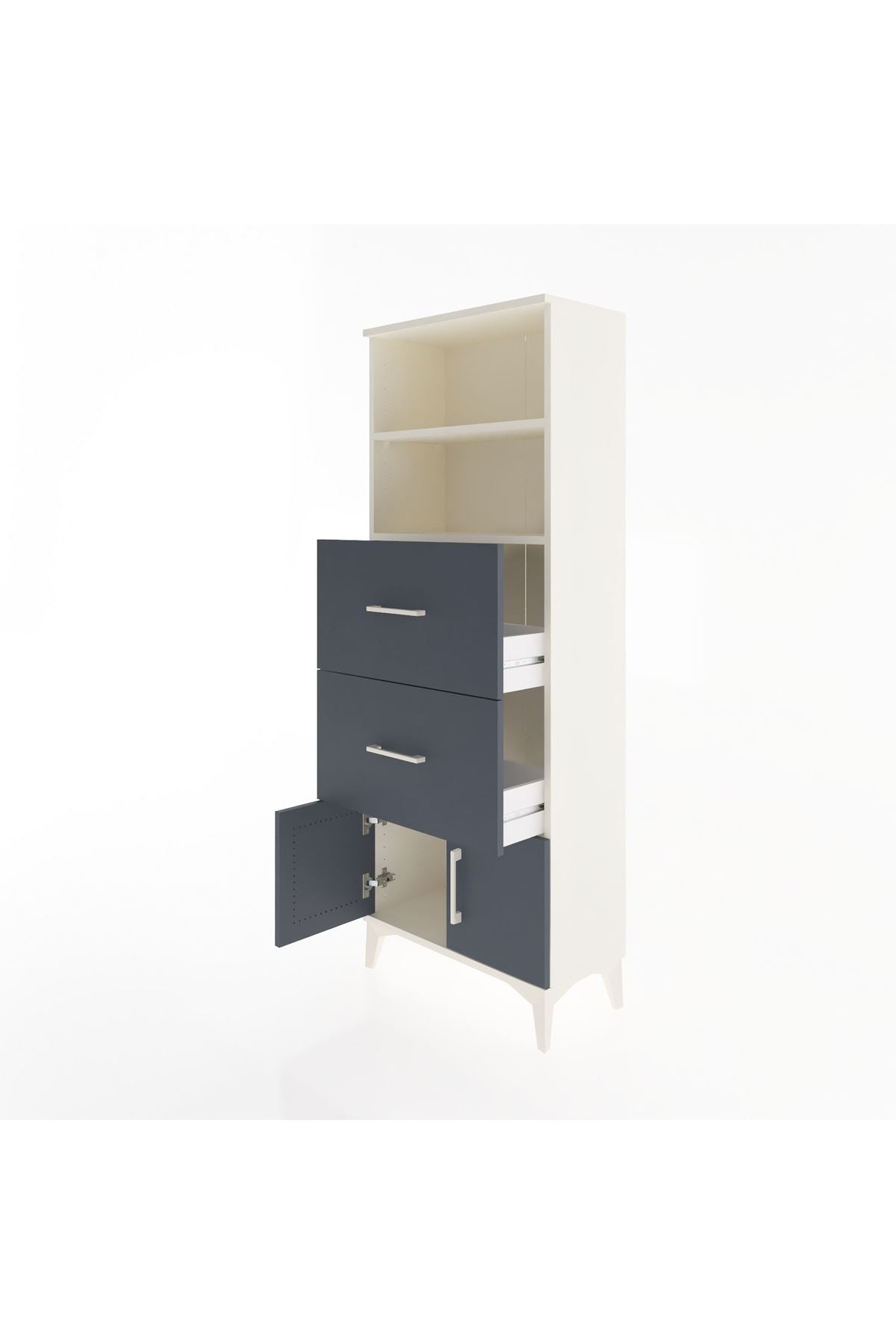 Arges Dolap 2 Raflı 2 Çekmeceli 2 Kapaklı 60x30x163 - S20M074V2A